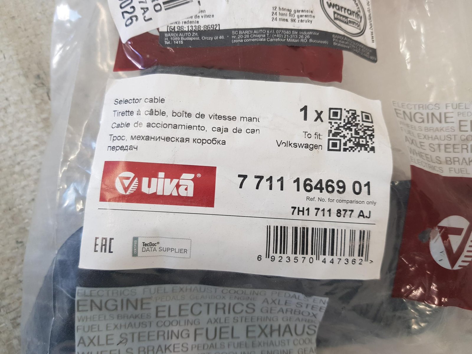 Cabluri timonerie VW Transporter T5 facelift 5 trepte 2.0 TDI 7H1711877AJ 2009 2010 2011 2012 2013 2014 - imagine 9